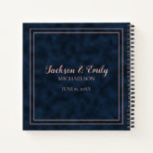 Rosa Red Floral Navy Blue Mother Bride Wedding Notizblock (Rückseite)