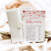 Rosa Red Hearts Valentine Celebrity Baby Name Game Einladung