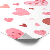 Rosa Red Hearts Valentine Sweetheart Baby Dusche Poster (Ecke)