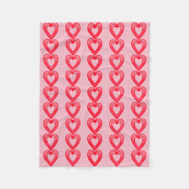 Rosa Red Hearts Valentinstag Hochzeit 4Eve Fleecedecke