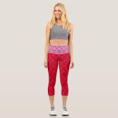 Rosa Red Navy Gavels Rechtsanwalt High Waisted Cap Capri Leggings (Vorderseite)