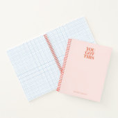 Rosa Red Pastel Retro Custom Calligraphy Notebook Notizblock (Innenseite)