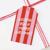 Rosa Red Retro Weihnachtsgeschenk Tag Geschenkanhänger