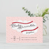 Rosa Red Second Baby Sprinkle Einladung (Stehend Vorderseite)