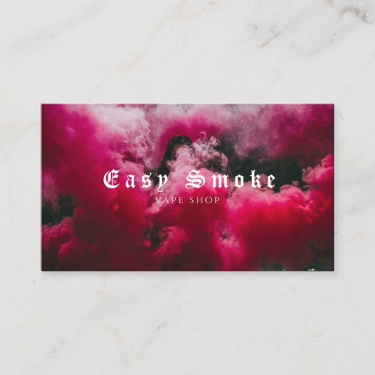 Rosa Red Smoke Vape Shop Business Card Visitenkarte (Vorderseite)
