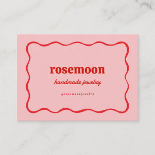 Rosa Red Squiggggle Business Card Visitenkarte