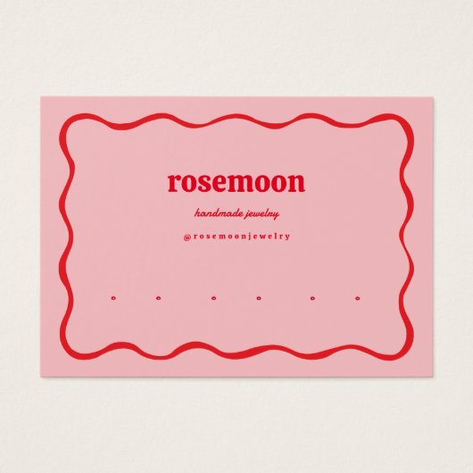 Rosa Red Squigggu Wavy Modern Earring Display Card (Vorderseite)