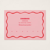 Rosa Red Squigggu Wavy Modern Earring Display Card (Rückseite)