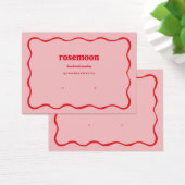 Rosa Red Squiggle Modern Earring Display Card (Schreibtisch)