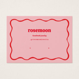 Rosa Red Squiggle Modern Earring Display Card