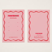Rosa Red Squiggle Modern Earring Display Card (Vorne & Hinten)