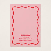 Rosa Red Squiggle Modern Earring Display Card (Rückseite)
