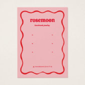 Rosa Red Squiggle Modern Earring Display Card (Vorderseite)