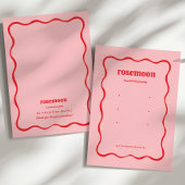Rosa Red Squiggle Modern Earring Display Card