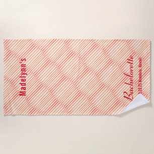 Rosa Red Stripe Muster Hochzeitsfeier Strandtuch