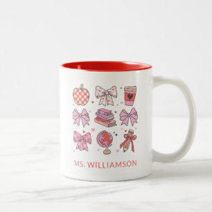 Rosa Red Teacher Wertschätzung Geschenk Valentinst Zweifarbige Tasse
