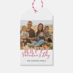 Rosa Red Valentine Day Script Family Foto Geschenkanhänger