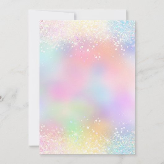 Rosa Regenbogen 13. Geburtstag Einladung (Rückseite)