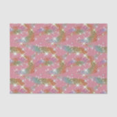 Rosa Regenbogen-Attrappe-Glitter-Funkel-Muster Seidenpapier (Vorderseite)