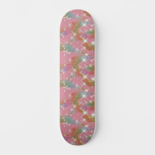 Rosa Regenbogen-Attrappe-Glitter-Funkel-Muster Skateboard