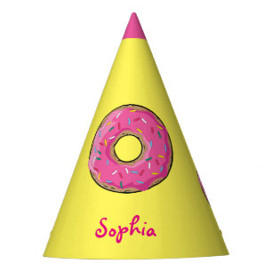 Rosa Regenbogen besprühen Krapfen-individuellen Partyhütchen