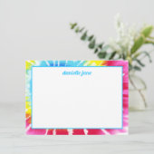 Rosa Regenbogen-Gefärbte Krawatte Personalisiert f Einladung (Stehend Vorderseite)