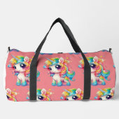 Rosa Regenbogen Girly Unicorn Groß Duffle Bag (Vorderseite)