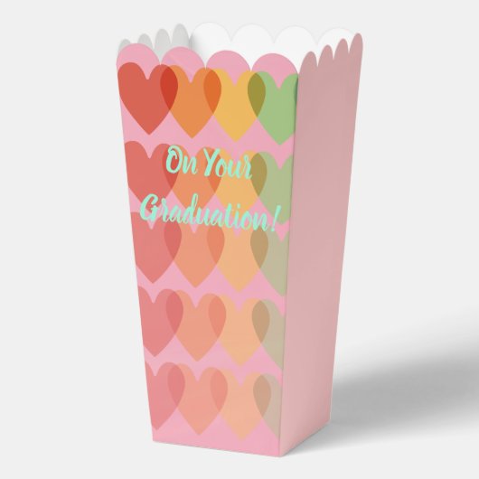 Rosa Regenbogen Herz farbenfrohe Muster Moderne Geschenkschachtel (Rückseite)