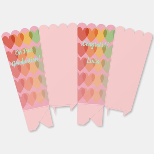 Rosa Regenbogen Herz farbenfrohe Muster Moderne Geschenkschachtel (Ungeklappt)