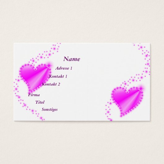 Rosa Regenbogen Herz mit Sternen (Vorderseite)