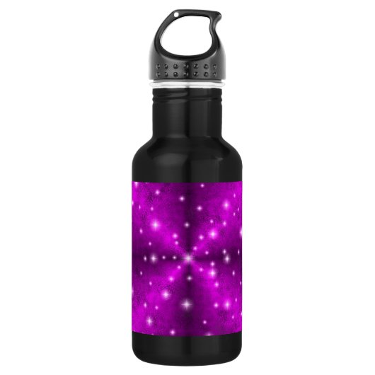 Rosa Regenbogen in der Elefantenhautlederoptik Trinkflasche (Vorderseite)