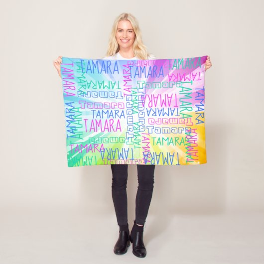 Rosa Regenbogen Mädchen Niedlicher Personalisierte Fleecedecke (Beispiel)