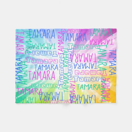 Rosa Regenbogen Mädchen Niedlicher Personalisierte Fleecedecke (Vorderseite (Horizontal))