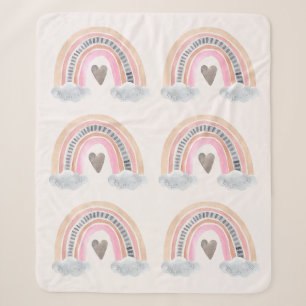 Rosa Regenbogen mit Wolken für BabyDusche für Mädc Sherpadecke
