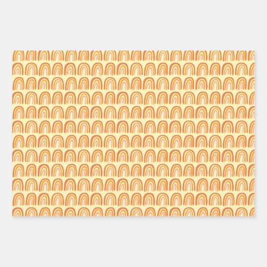 Rosa Regenbogen Modern Boho Niedliches Muster Einz Geschenkpapier Set (Vorderseite 3)