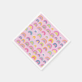 Rosa Regenbogen Muster Geburtstag Serviette (Ecke)