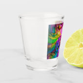 Rosa Regenbogen-Rose - Schnapsglas (Links)