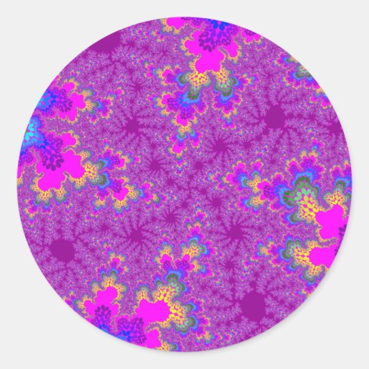 Rosa Regenbogen Speckle Runder Aufkleber (Vorderseite)