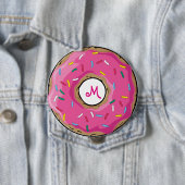 Rosa Regenbogen Sprinkle Donut Button (Beispiel)