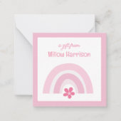 Rosa Regenbogen und Blume Geschenkverpackung Mitteilungskarte (Vorderseite)