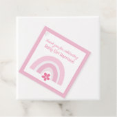 Rosa Regenbogen und Blume Kinderdusche Geschenkanhänger (Beispiel)