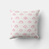 Rosa Regenbogen und Blume Monogramm Kinderzimmer Kissen (Rückseite)