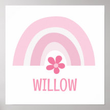 Rosa Regenbogen und Blume Personalisiertes Kinderz