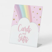 Rosa Regenbogen und Sterne Karten und Party Sockelschild (Vorderseite)