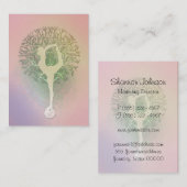 Rosa Regenbogen-Yoga-Baum Visitenkarte (Vorne/Hinten)