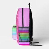 Rosa Regenbogenfarbe Bedruckter Rucksack (Rechts)