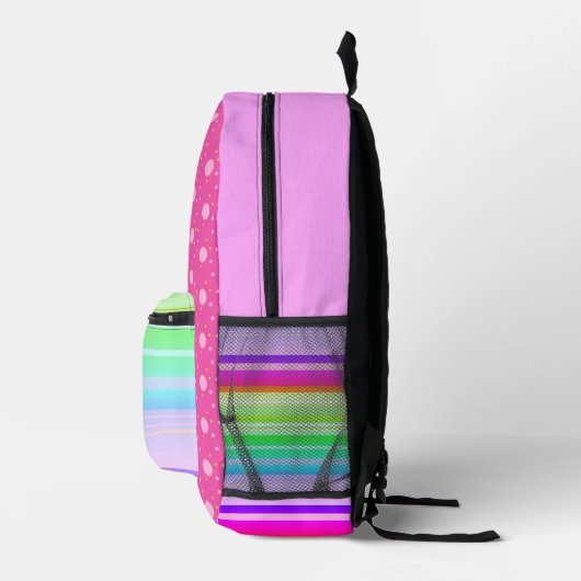 Rosa Regenbogenfarbe Bedruckter Rucksack (Rechts)