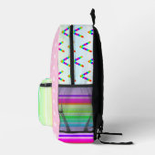 Rosa Regenbogenfarben, leuchtend bedruckter Rucksa Rucksack (Rechts)
