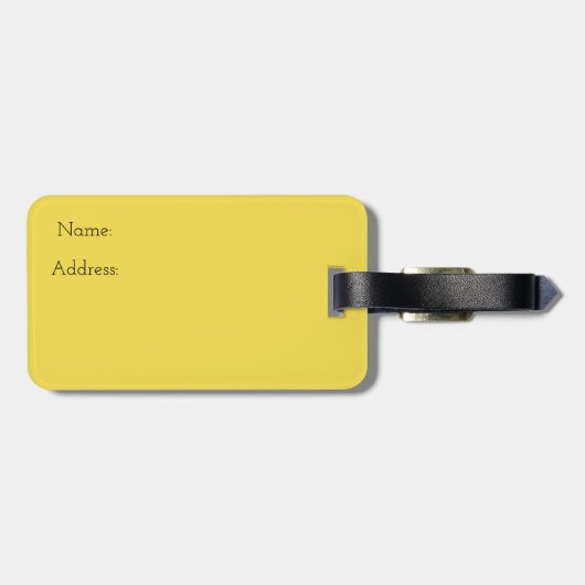 Rosa Regenbogenhaar mit gelbem Gepäckanhänger (Rückseite horizontal)