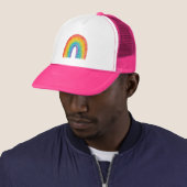 Rosa Regenbogenkappe. Truckerkappe (Beispiel)